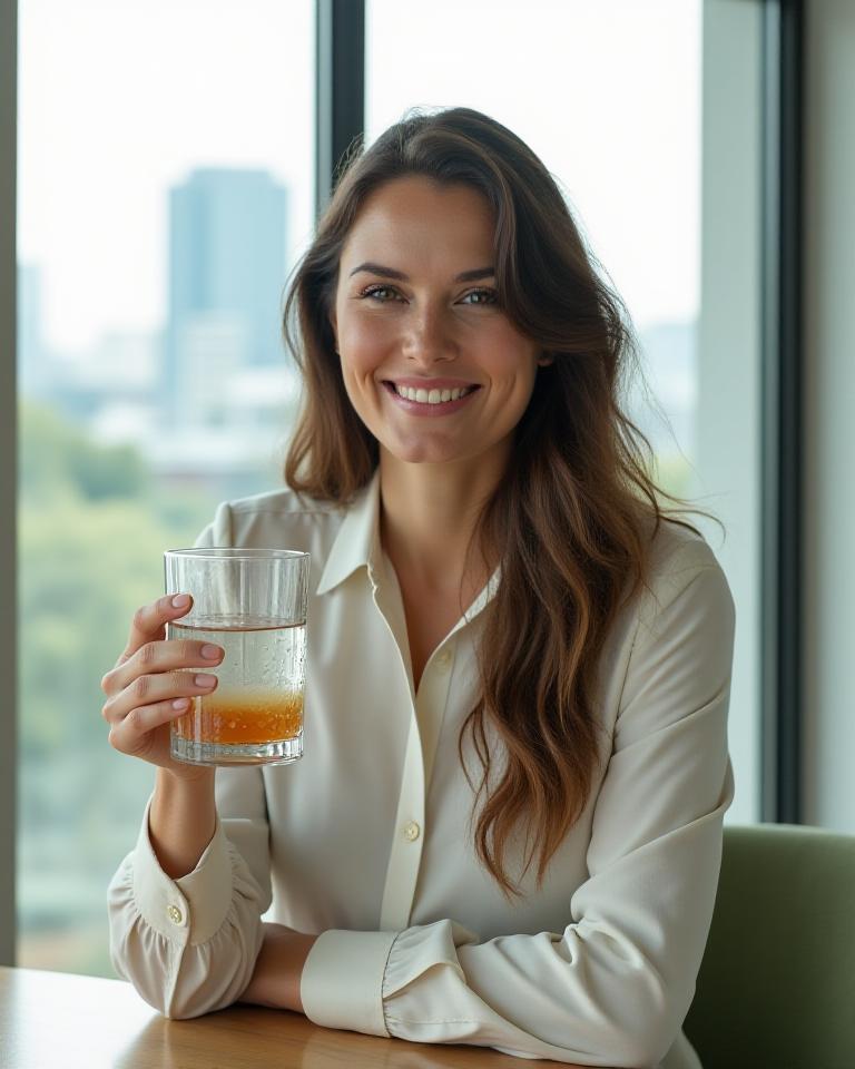 A focused professional woman in a high-end South Yarra office environment exhibiting vitality and clarity